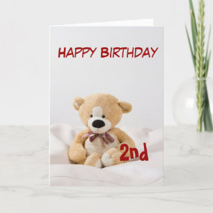 Happy Birthday 2. Teddy Bären Thema Karte