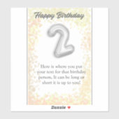 Happy birthday 2 year old sticker (Blatt)