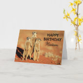 Happy Birthday | 3 Meerkats Karte (Gelbe Blume)