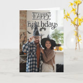 Happy Birthday 3 Photo Folded Greeting Card Karte (Gelbe Blume)