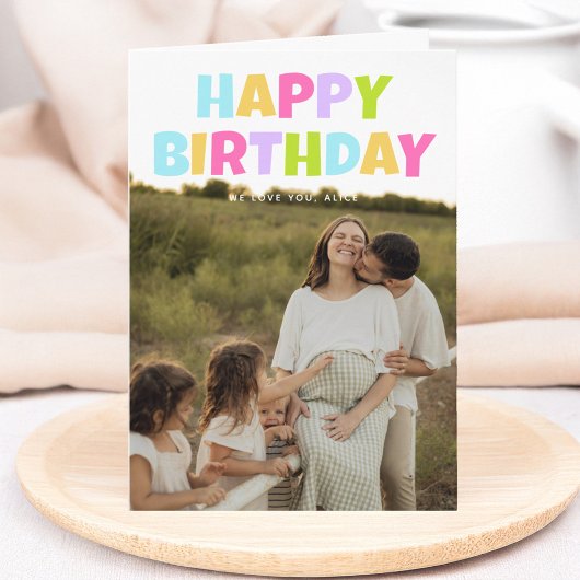 Happy Birthday 3 Photo Folded Greeting Card Karte