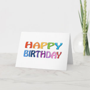 HAPPY BIRTHDAY 3D-ähnliche farbige Grußkarte Karte