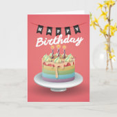 Happy Birthday 3D Kuchen schwarze Bundle Karte (Gelbe Blume)