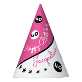 Happy Birthday 40. Pink Custom Paper Party Hats Partyhütchen (Vorderseite)