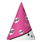 Happy Birthday 40. Pink Custom Paper Party Hats Partyhütchen (Links)