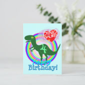 Happy Birthday 4 Years T-Rex Dino Postcard Postkarte (Stehend Vorderseite)