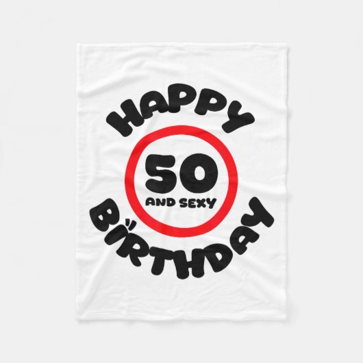 Happy Birthday 50 And Y Funny 50th Birthday Gift Fleecedecke (Vorderseite)