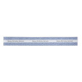 "Happy Birthday" 55 Random Number Pattern Blau Satinband (Vorderseite)
