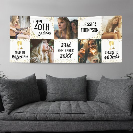 Happy Birthday 5 Foto Erwachsene Banner