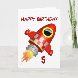 Happy Birthday 5. Little Rocket Thema Karte