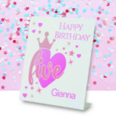 Happy Birthday #5 party Pedestal Sign Sockelschild
