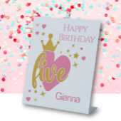 Happy Birthday #5 party Pedestal Sign Sockelschild