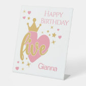 Happy Birthday #5 party Pedestal Sign Sockelschild (Vorderseite)