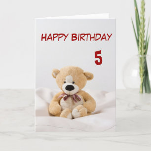 Happy Birthday 5. Teddy Bär Thema Karte