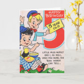 Happy Birthday 5 Year Karte (Gelbe Blume)