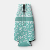 Happy Birthday 60. Number Pattern Aquamarin und we Flaschenkühler (Rückseite)