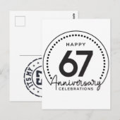 Happy birthday, 67 years, six seven birthday, 2026 postkarte (Vorne/Hinten)