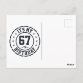 Happy birthday, 67 years, six seven birthday, 2026 postkarte (Rückseite)