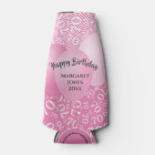 Happy Birthday 70. Number Pattern Pink und Weiß Flaschenkühler (Vorderseite)