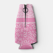 Happy Birthday 70. Number Pattern Pink und Weiß Flaschenkühler (Rückseite)