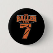 Happy Birthday 7. 7. Jahr Alter Basketball Boys Se Button (Vorderseite)