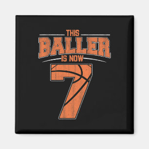 Happy Birthday 7. 7. Jahr Alter Bysketbyll Boys Se Magnet