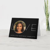 Happy Birthday 7 Photo Love Elegant Black Karte (Vorderseite)