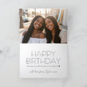 Happy Birthday 7 Photo Love Elegant Black Karte (Innenseite)