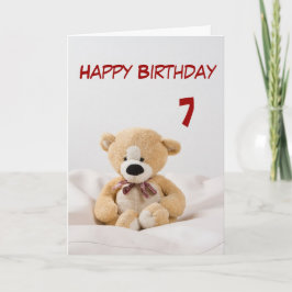 Happy Birthday 7. Teddy Bären Thema Karte