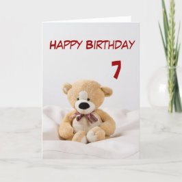 Happy Birthday 7. Teddy Bären Thema Karte