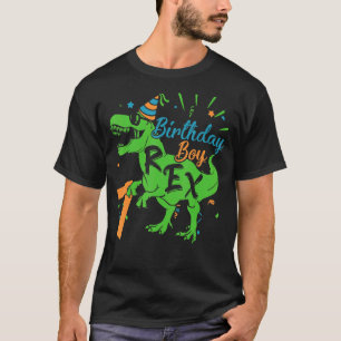 Happy Birthday 7 Year Old Boy Funny Dinosaur T-Shirt
