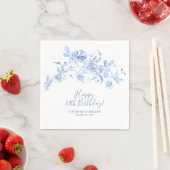 Happy Birthday 80. Blue Rose Blues Custom Serviette (Beispiel)