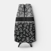 Happy Birthday 80. Number Pattern Schwarz und Weiß Flaschenkühler (Rückseite)