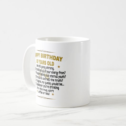  Happy Birthday 80 Years Old Kaffeetasse (Vorderseite Links)