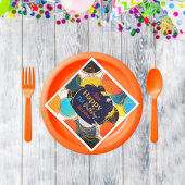 Happy Birthday 80's Retro Abstraktes Custom Party Serviette