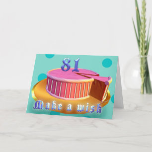 Happy Birthday 81 Geburtstagskarte Pink Cake Strei Karte