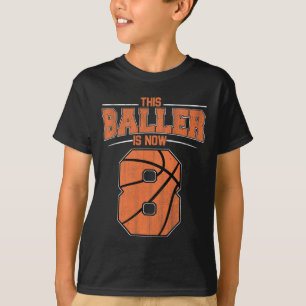 Happy Birthday 8. 8. Jährige Basketball Jungen Ach T-Shirt