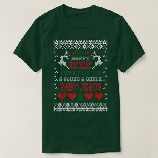 Happy Birthday 8 Pfund 6 Unze Baby Jesus Christma T-Shirt (Design vorne)