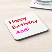 Happy Birthday Aadi Untersetzer (Linke Seite)