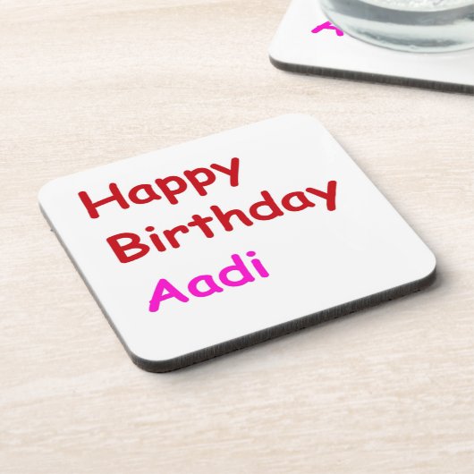 Happy Birthday Aadi Untersetzer (Linke Seite)