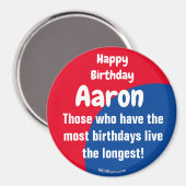 Happy Birthday Aaron Magnet (Vorderseite/Rückseite)