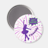 Happy Birthday Abbildung Skaten Personalisiert Magnet (Vorderseite/Rückseite)