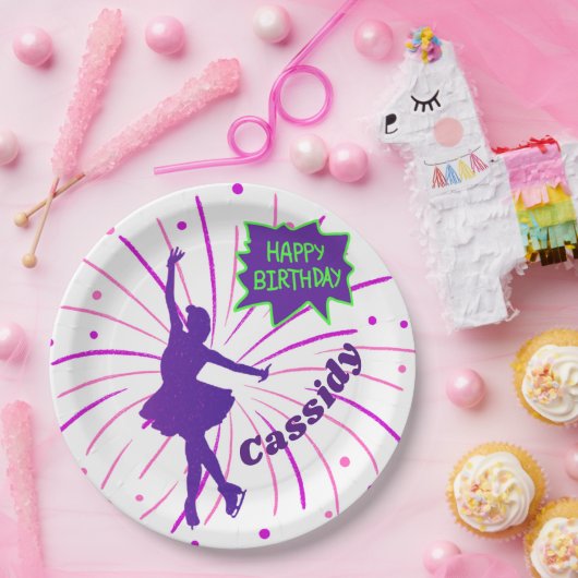 Happy Birthday Abbildung Skaten Personalisiert Pappteller (Party)