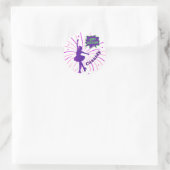 Happy Birthday Abbildung Skaten Personalisiert Runder Aufkleber (Tasche)