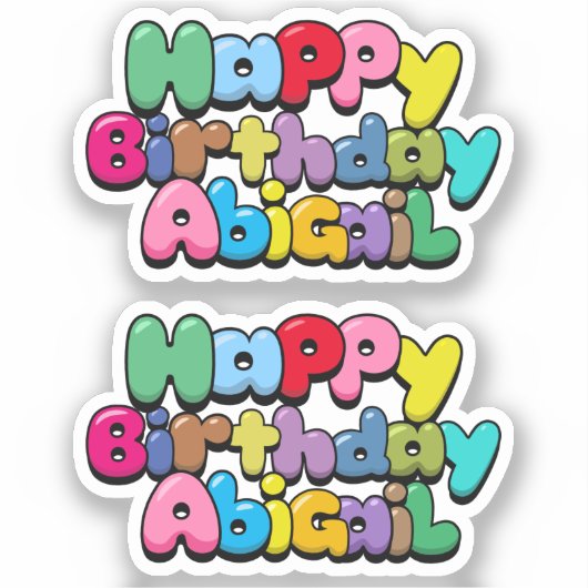 Happy Birthday Abigail Aufkleber (Vorderseite)