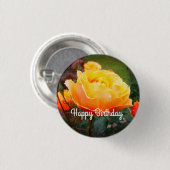 Happy Birthday About Face Rose #2 Button (Vorne & Hinten)