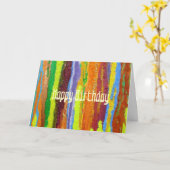 Happy Birthday Abstrakt Art Regenbogenfarbe Karte (Gelbe Blume)