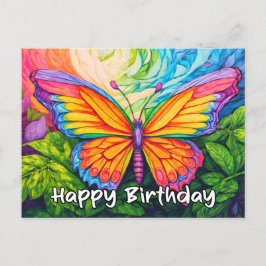 Happy Birthday Abstrakt Butterfly Zeichnend Feiertagspostkarte