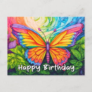 Happy Birthday Abstrakt Butterfly Zeichnend Feiertagspostkarte