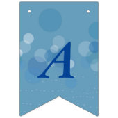 Happy Birthday Abstrakt Circles Dashes Shades Blue Wimpelkette (Zweite Fahne)